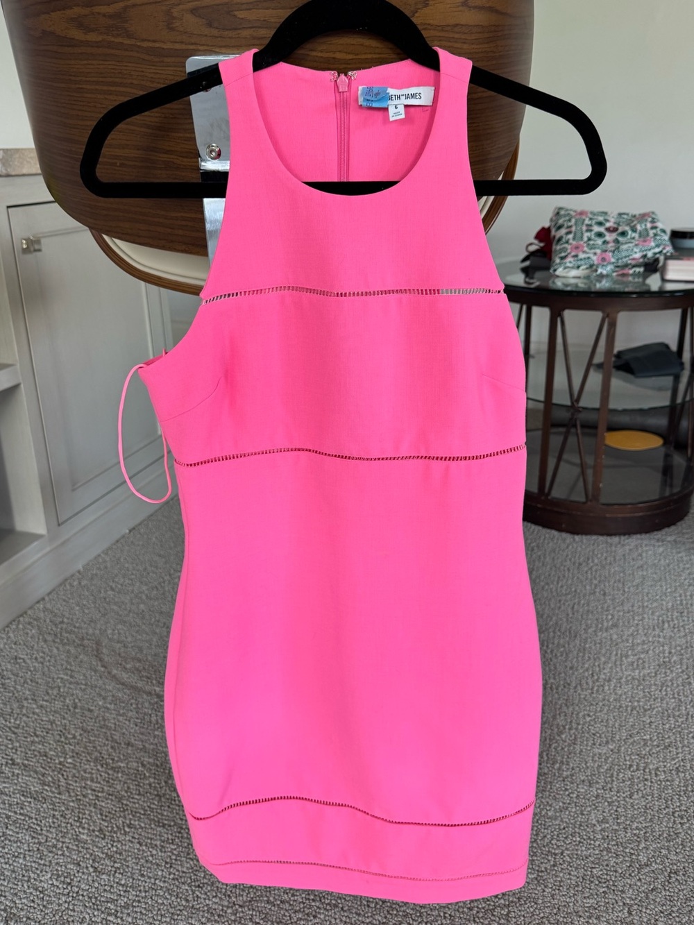 Elizabeth and James Neon Pink Sleeveless Dress